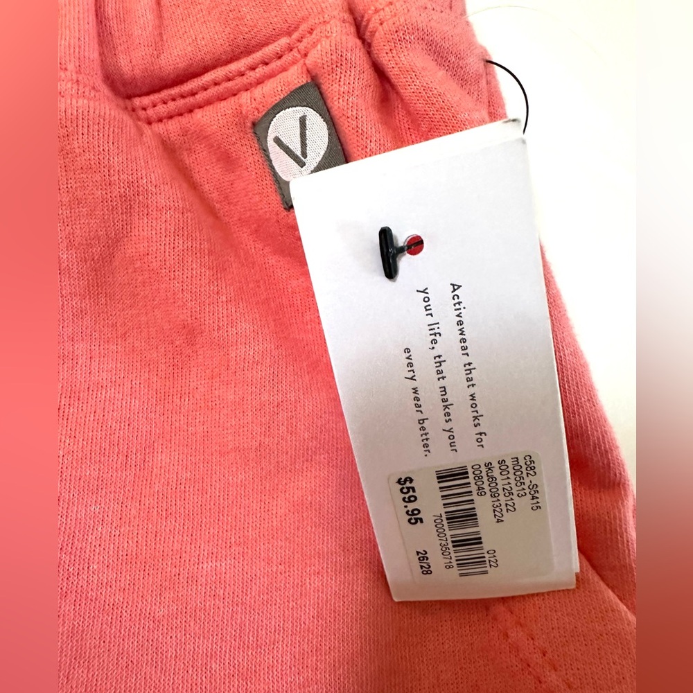 LIVI By Lane Bryant Women’s Peach/White Color Block Sweatpants Plus Size Jogger - Picture 8 of 11